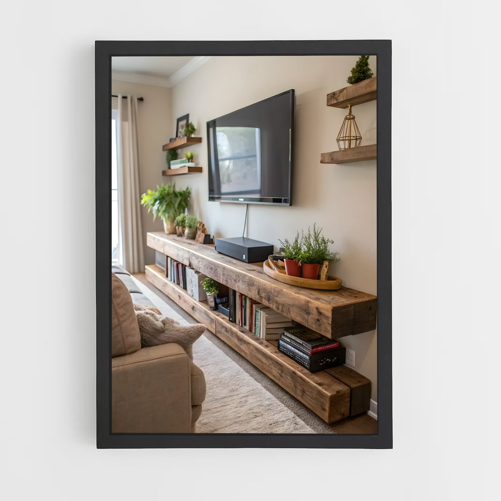 ap-tv stand-4 cadre Noir