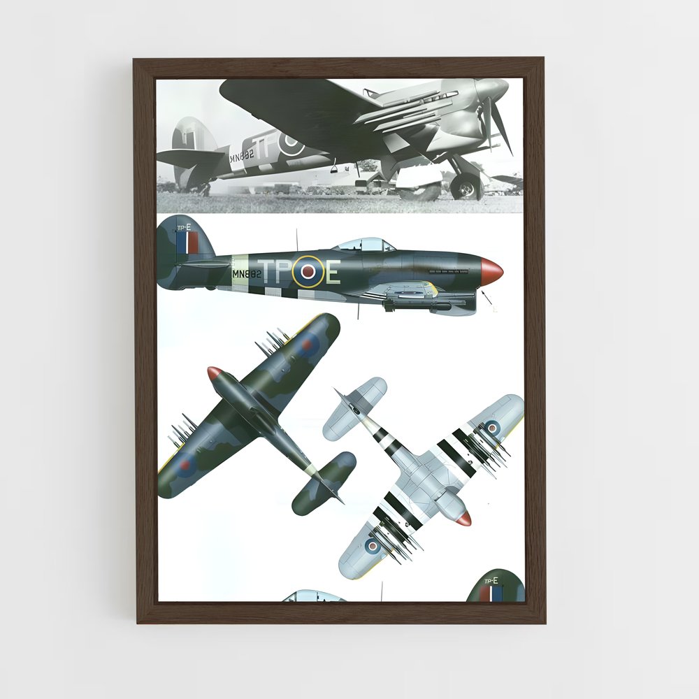 ap-typhoon hawker-1 cadre Bois foncé