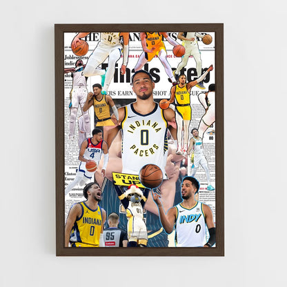 ap-tyrese haliburton-4 cadre Bois foncé
