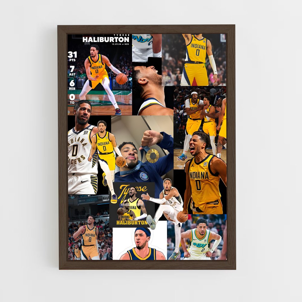 ap-tyrese haliburton-5 cadre Bois foncé