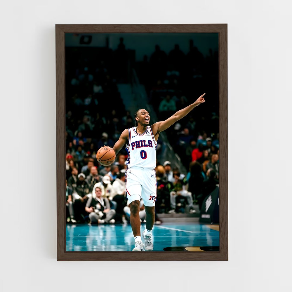 ap-tyrese maxey-2 cadre Bois foncé