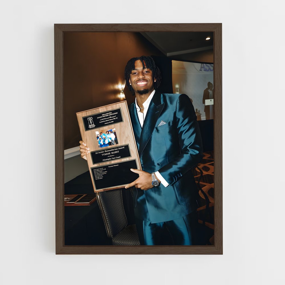 ap-tyrese maxey-7 cadre Bois foncé