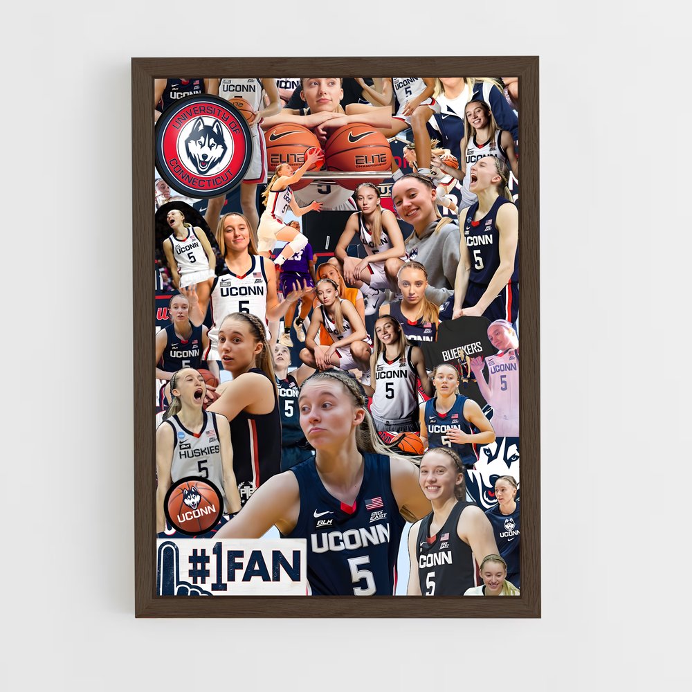 ap-uconn huskies-2 cadre Bois foncé