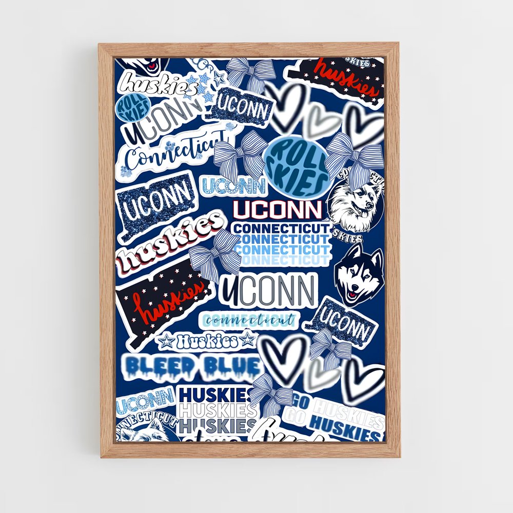 ap-uconn huskies-5 cadre Bois clair