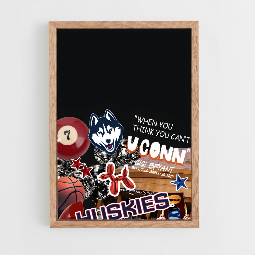 ap-uconn huskies-6 cadre Bois clair