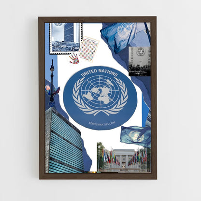 ap-united nations flag-3 cadre Bois foncé