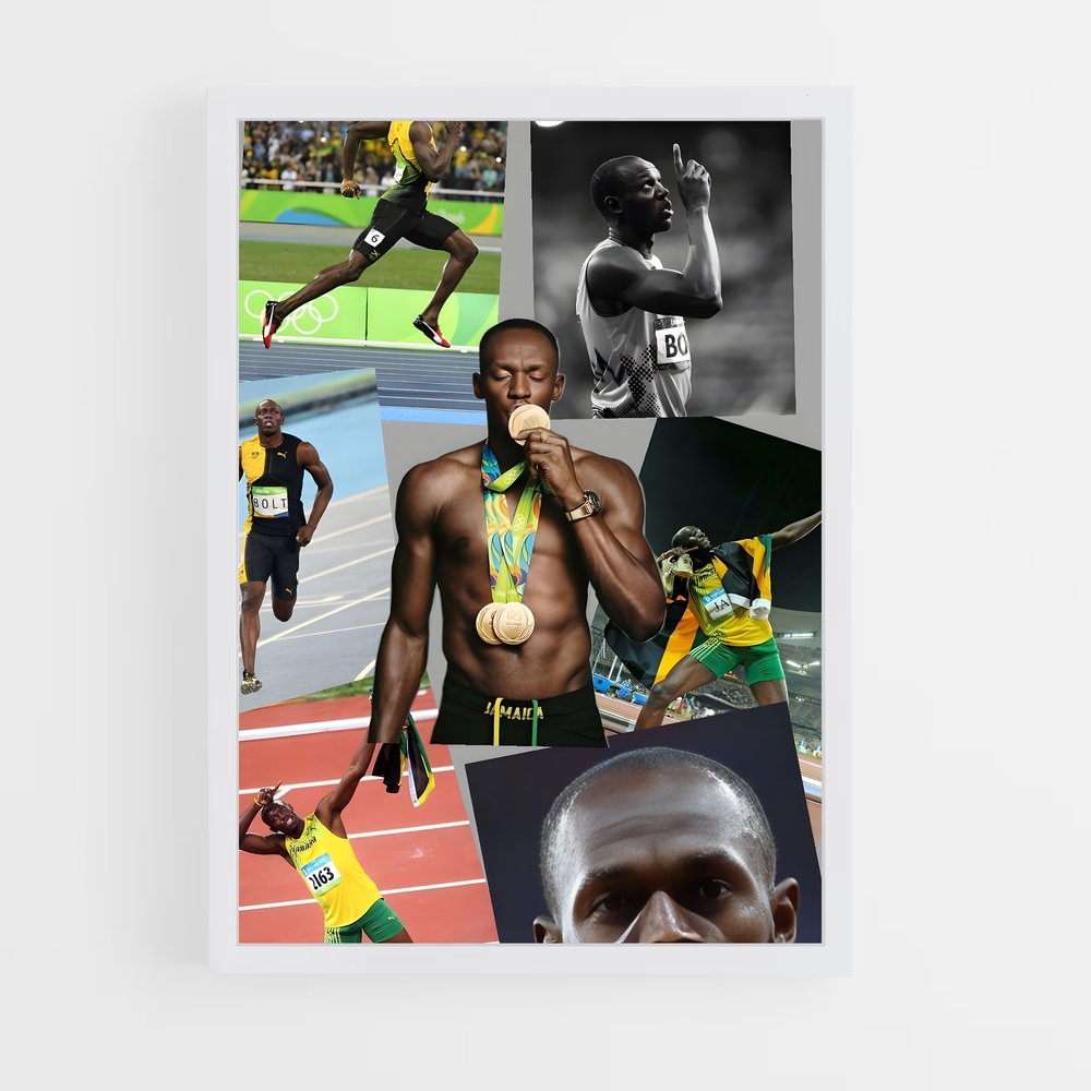 ap-usain bolt-8 cadre Blanc