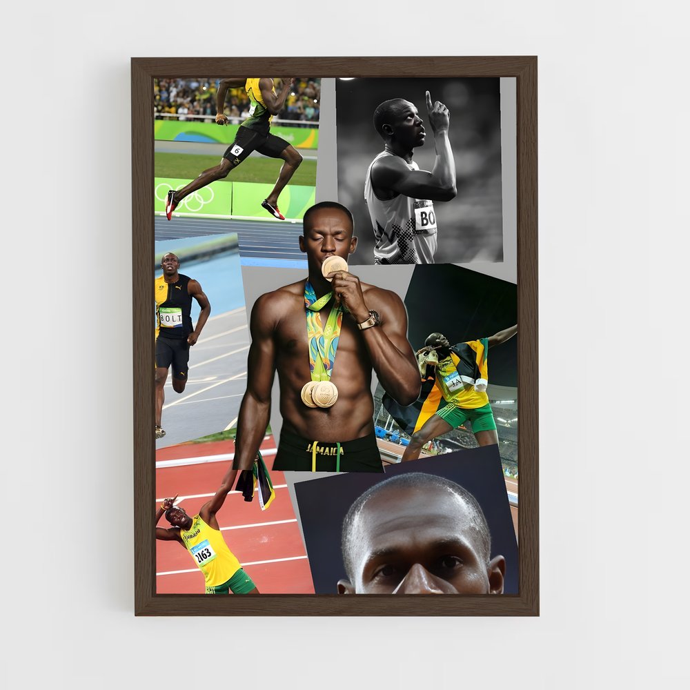 ap-usain bolt-8 cadre Bois foncé