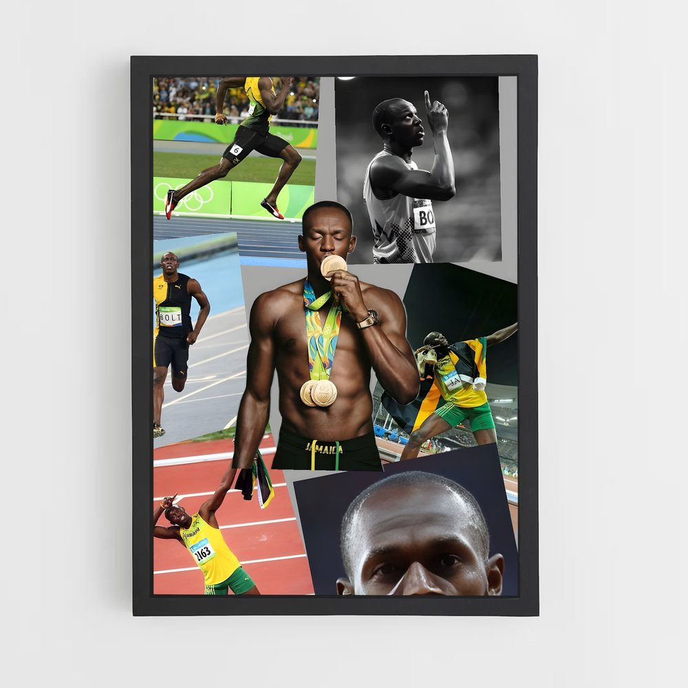 ap-usain bolt-8 cadre Noir