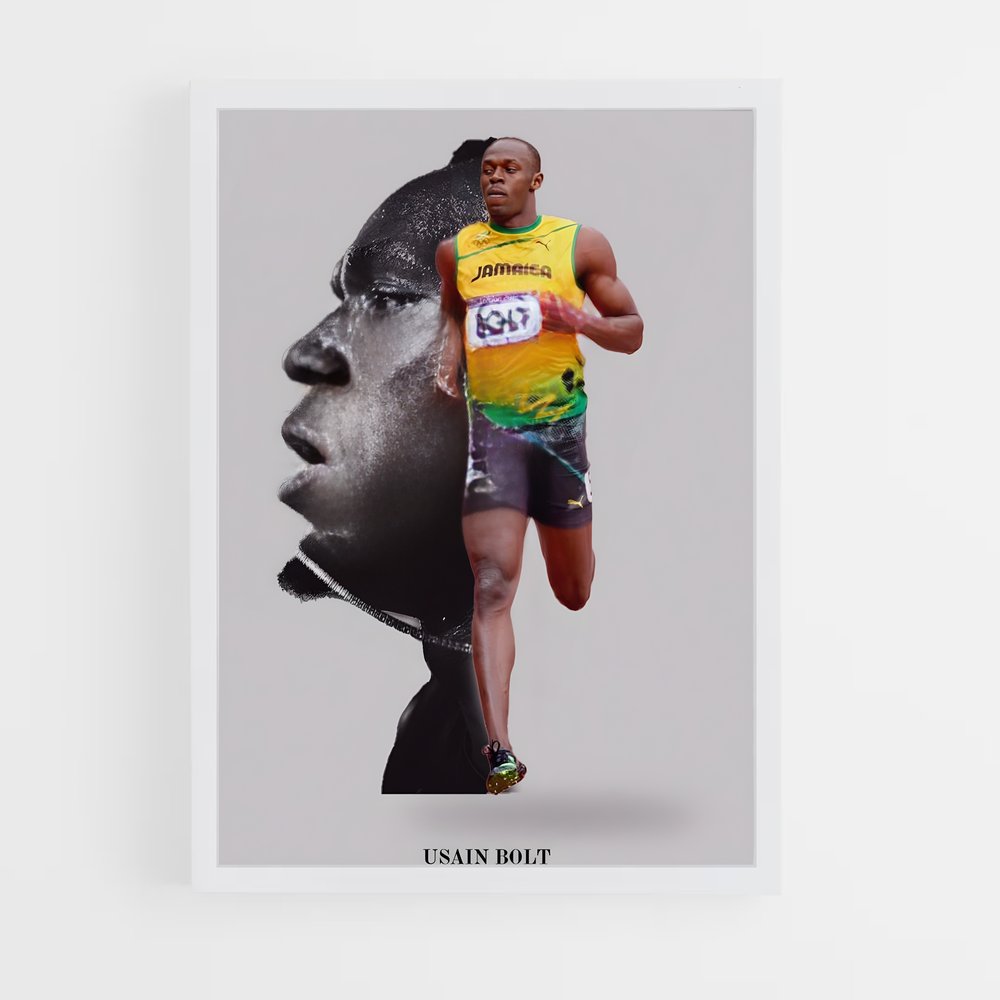 ap-usain bolt-9 cadre Blanc