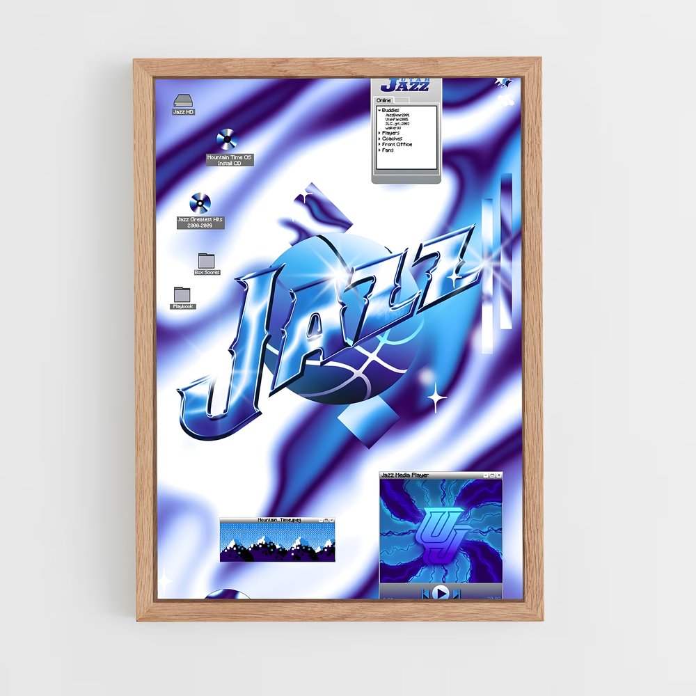 ap-utah jazz-6 cadre Bois clair