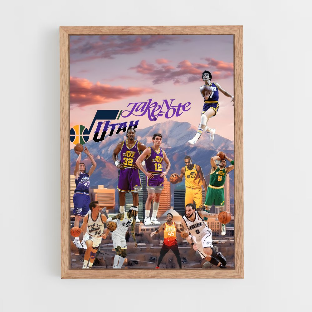 ap-utah jazz-8 cadre Bois clair