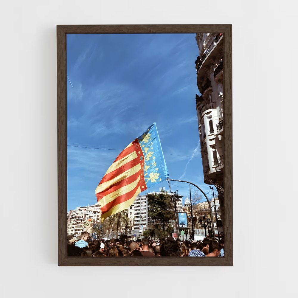 ap-valencia flag-2 cadre Bois foncé