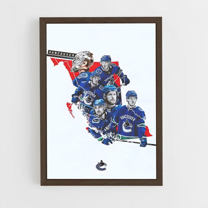 ap-vancouver canucks-12 cadre Bois foncé