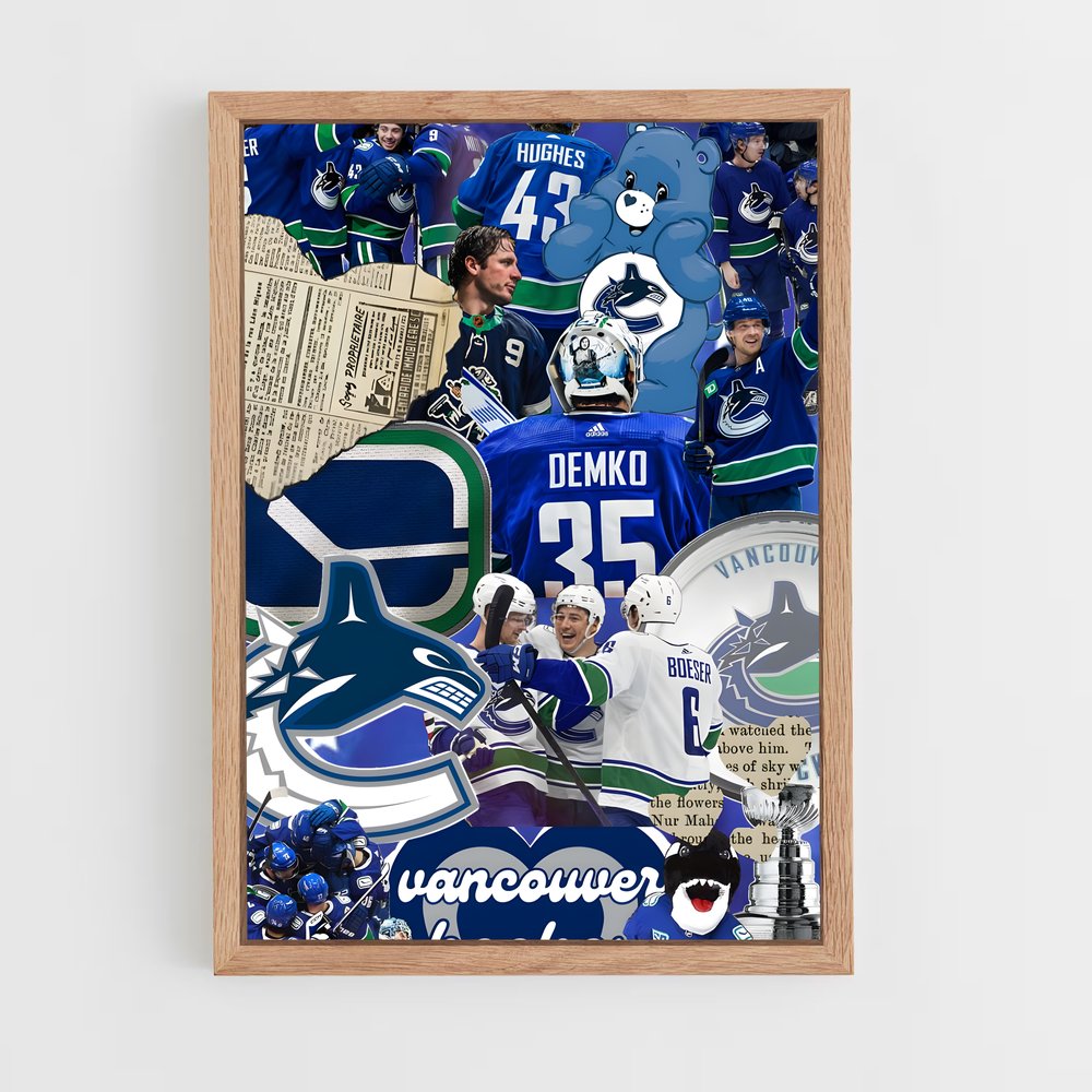 ap-vancouver canucks-7 cadre Bois clair