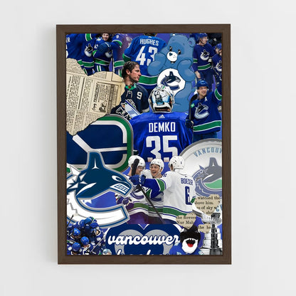 ap-vancouver canucks-7 cadre Bois foncé
