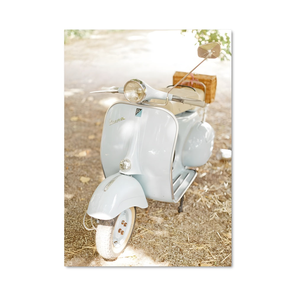 Poster Vespa Bleu Électrique