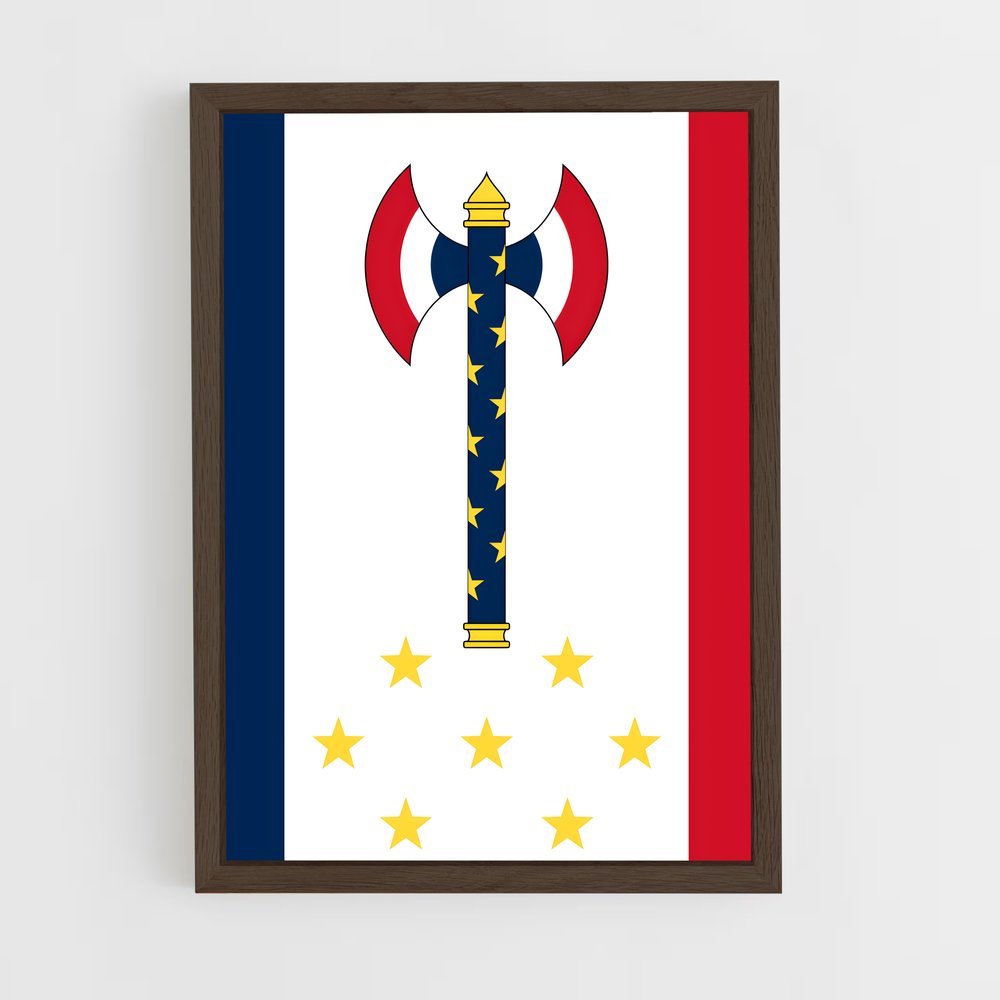 ap-vichy france flag-1 cadre Bois foncé