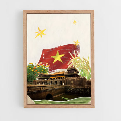 ap-vietnam flag-3 cadre Bois clair