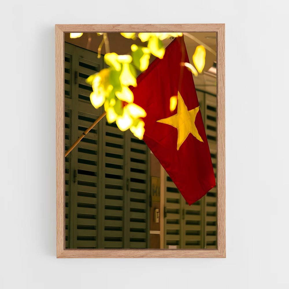ap-vietnam flag-4 cadre Bois clair