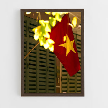ap-vietnam flag-4 cadre Bois foncé