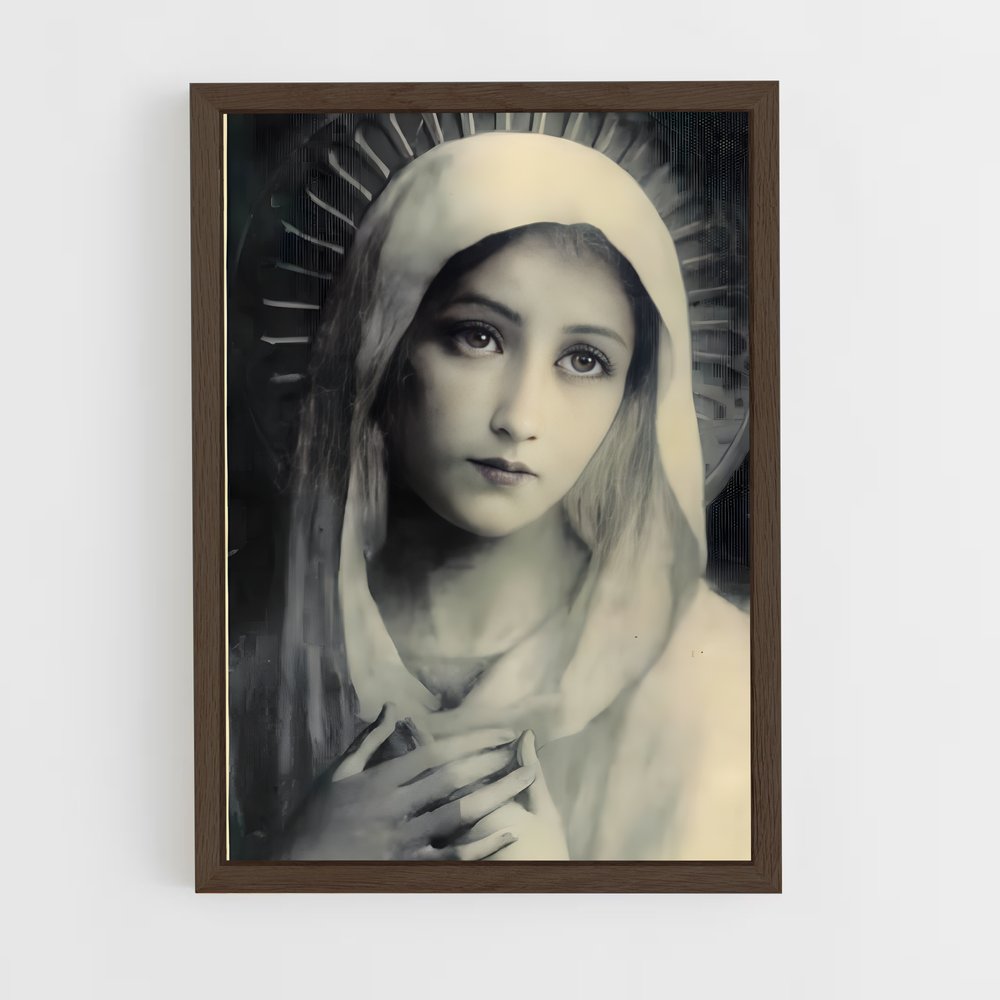 ap-virgin mary-1 cadre Bois foncé