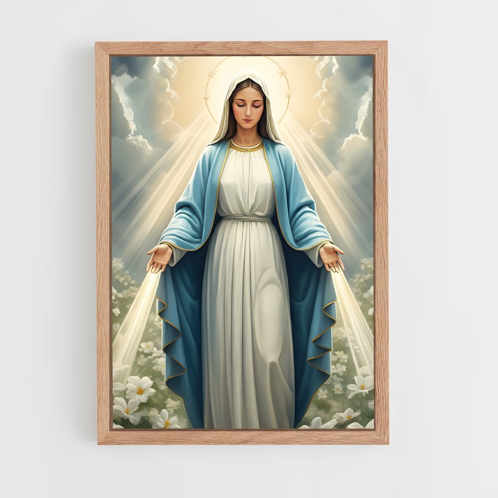 ap-virgin mary-2 cadre Bois clair