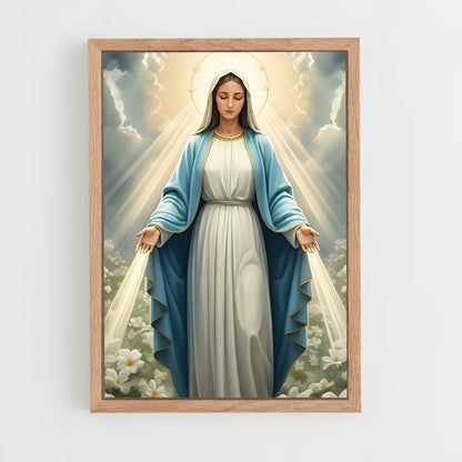 ap-virgin mary-2 cadre Bois clair