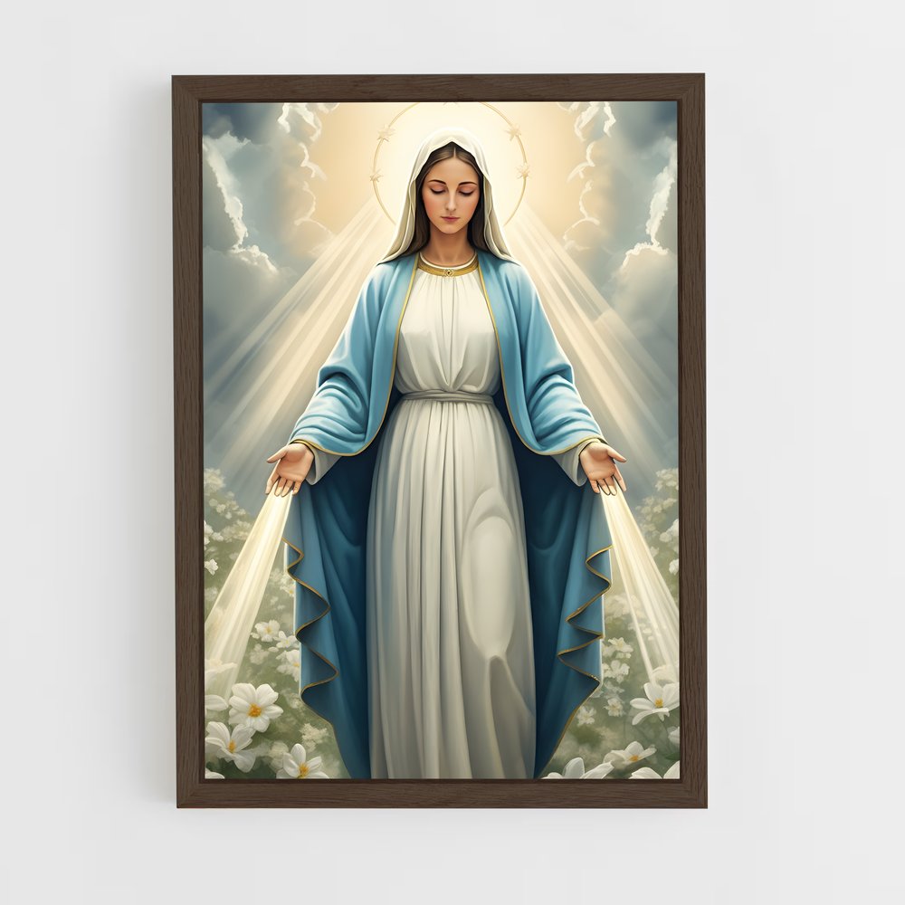 ap-virgin mary-2 cadre Bois foncé