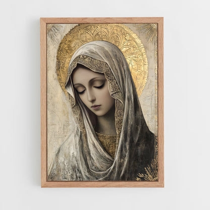 ap-virgin mary-3 cadre Bois clair