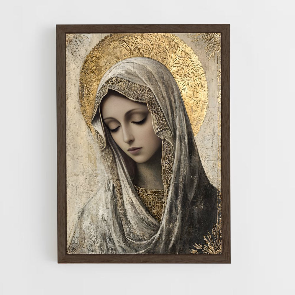 ap-virgin mary-3 cadre Bois foncé