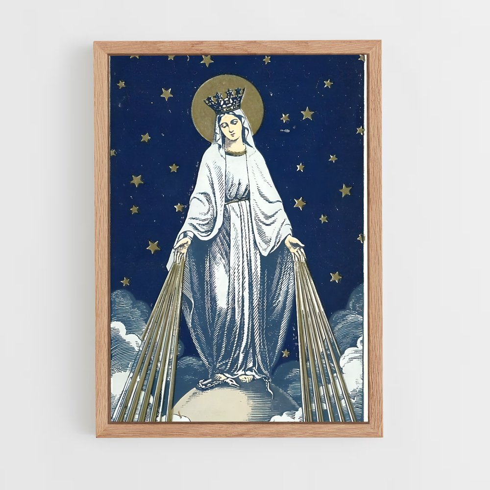 ap-virgin mary-4 cadre Bois clair