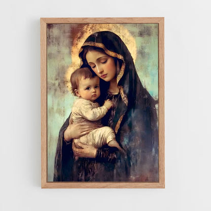 ap-virgin mary-5 cadre Bois clair