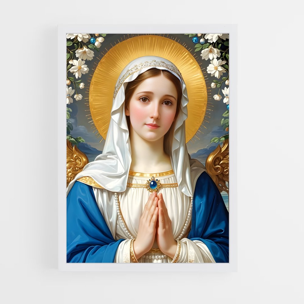 ap-virgin mary-8 cadre Blanc