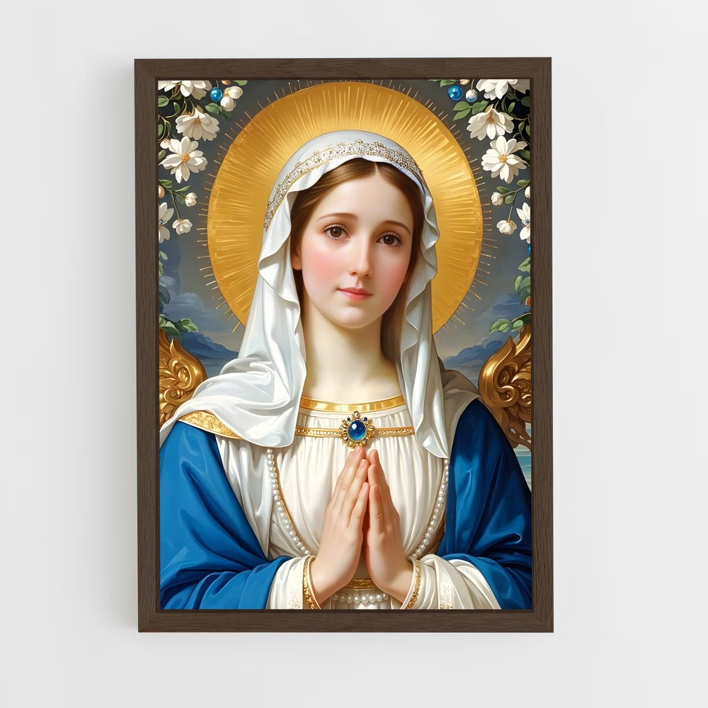 ap-virgin mary-8 cadre Bois foncé
