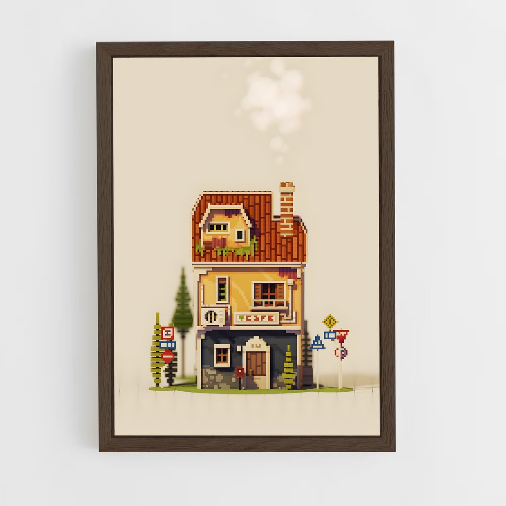 ap-voxel art-2 cadre Bois foncé