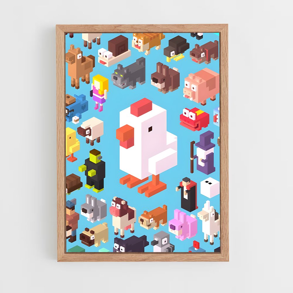 ap-voxel art-4 cadre Bois clair