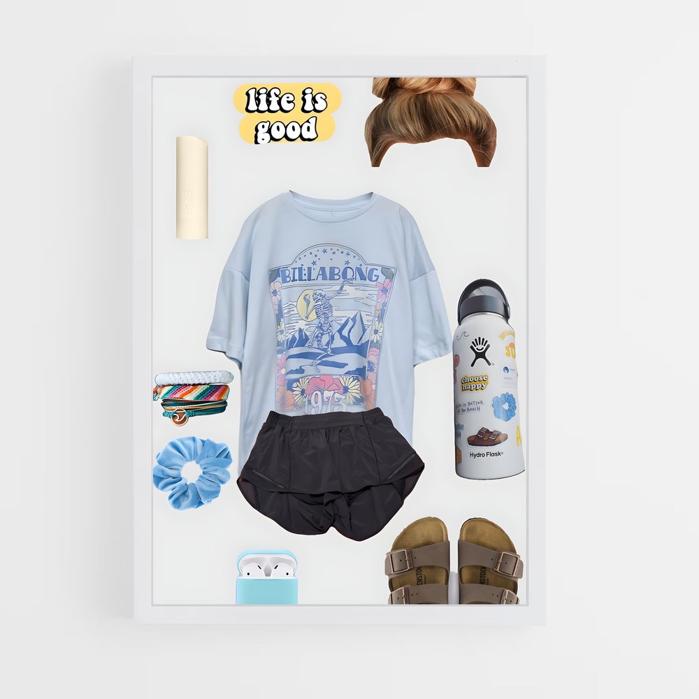 ap-vsco girl-12 cadre Blanc