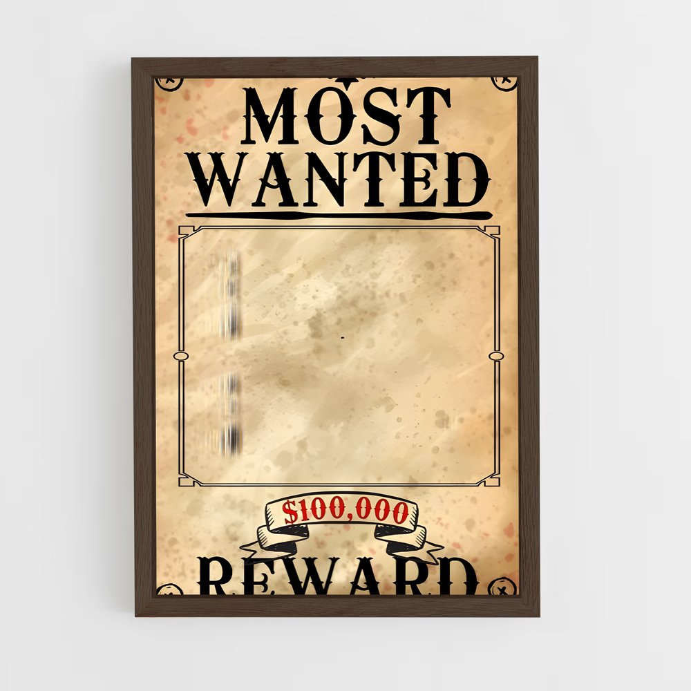ap-wanted poster-1 cadre Bois foncé