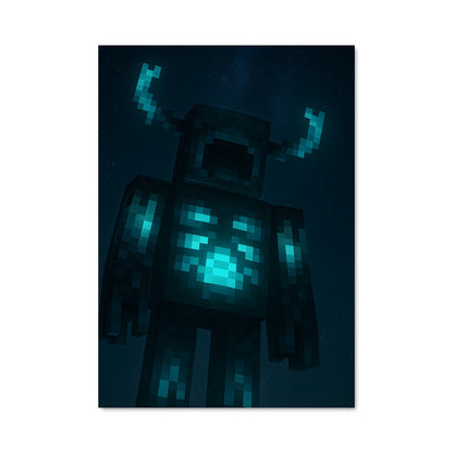Poster Pixel Noir et Bleu