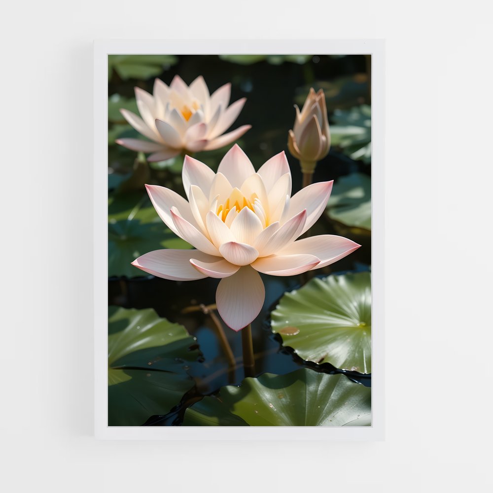 ap-water lily-5 cadre Blanc