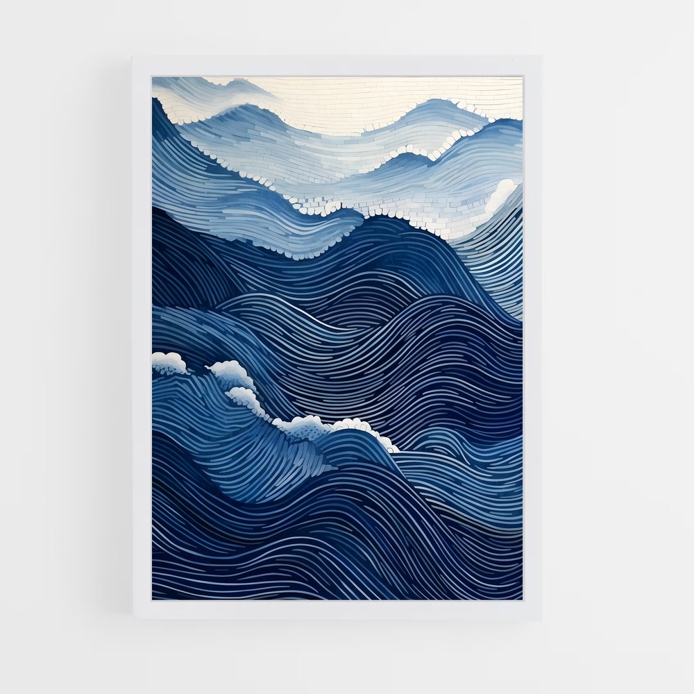 ap-wave patterns-8 cadre Blanc