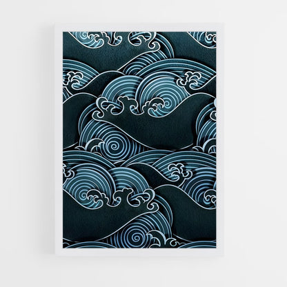 ap-wave patterns-9 cadre Blanc