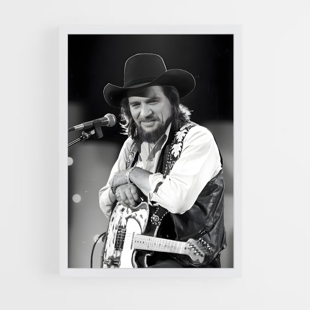 ap-waylon jennings-4 cadre Blanc