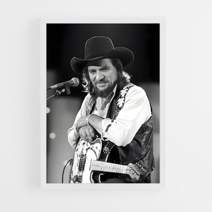 ap-waylon jennings-4 cadre Blanc