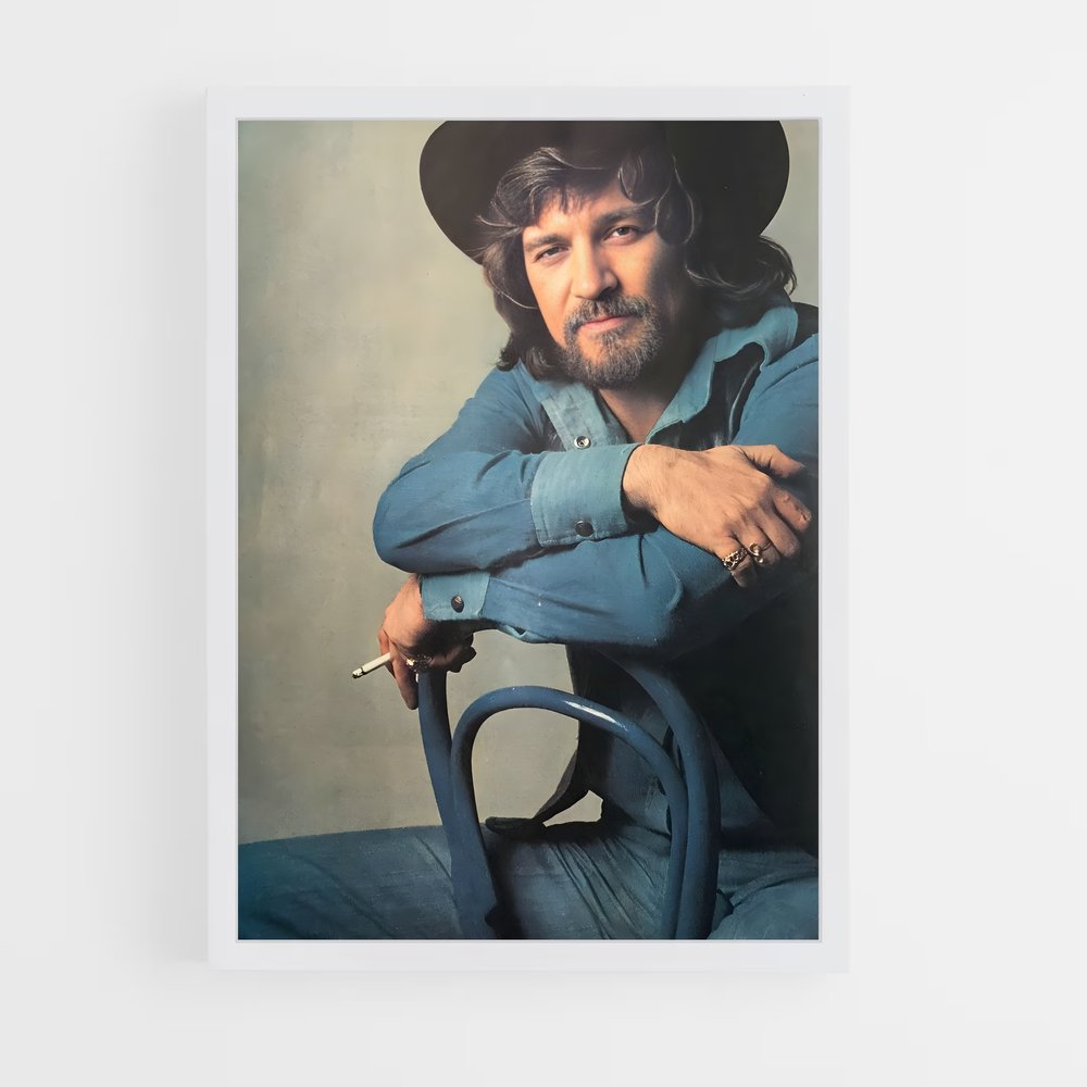 ap-waylon jennings-7 cadre Blanc