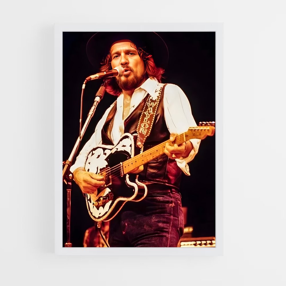 ap-waylon jennings-9 cadre Blanc