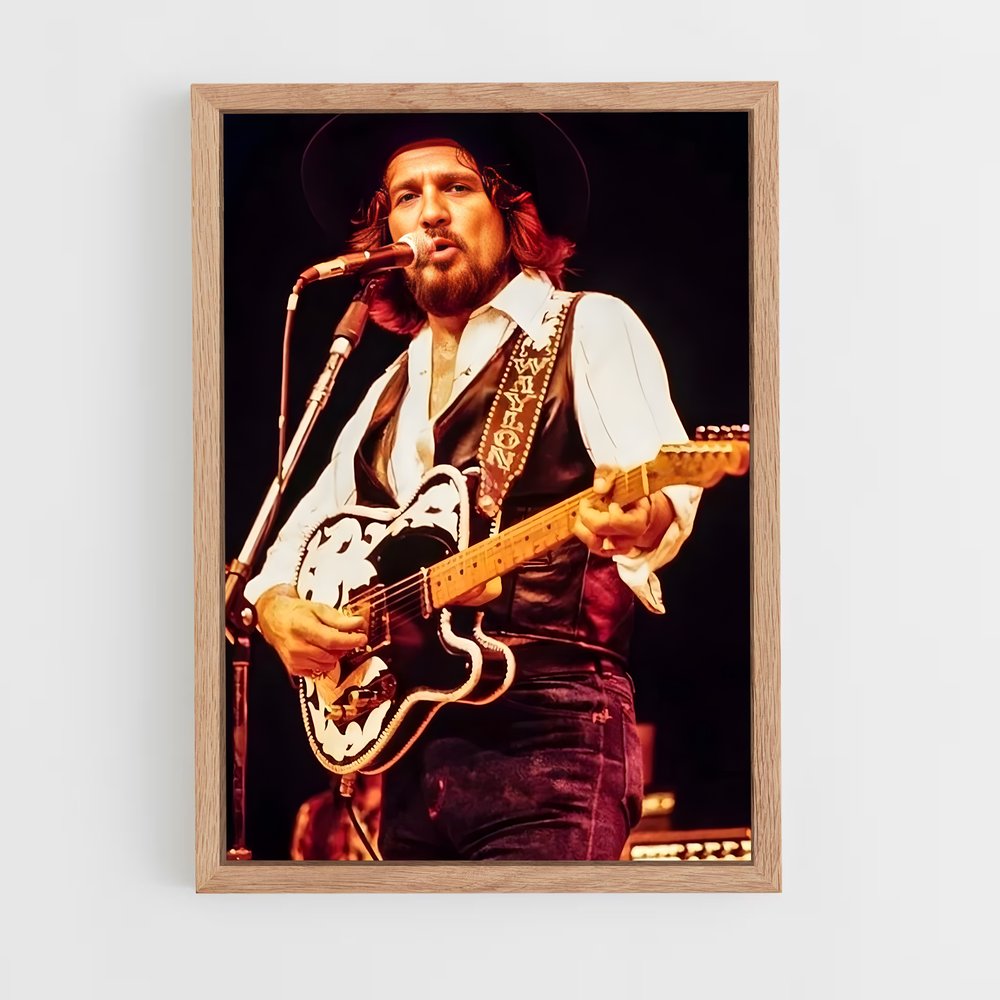 ap-waylon jennings-9 cadre Bois clair