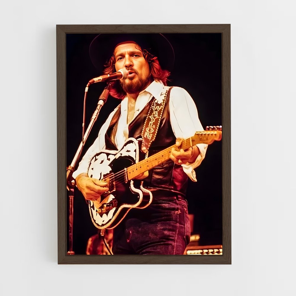ap-waylon jennings-9 cadre Bois foncé