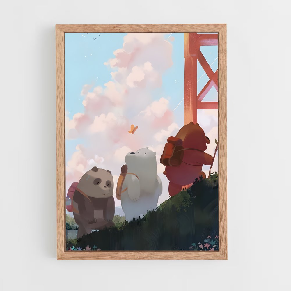ap-we bare bears-3 cadre Bois clair